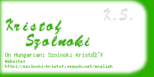 kristof szolnoki business card